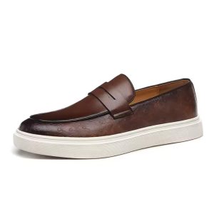 Breathable British style loafers leather